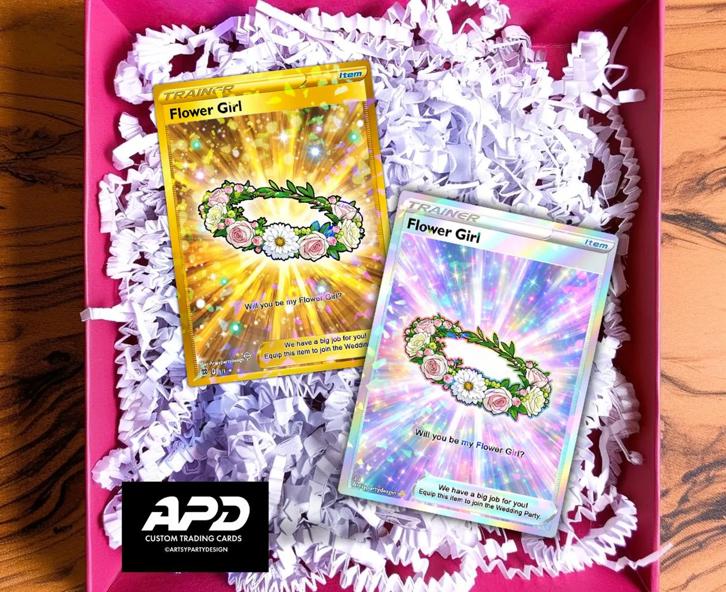 Flower Girl Pokemon Card, Custom Pokemon Card, Wedding Party Pokemon Card