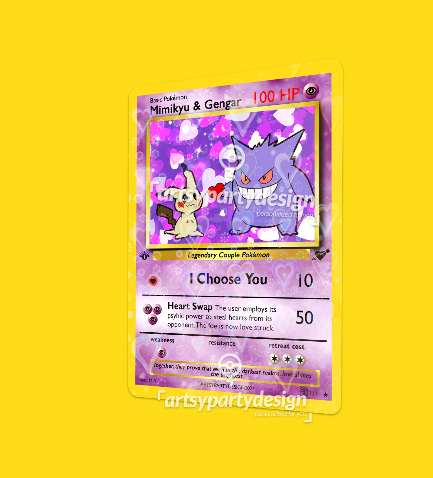 Gengar and Mimikyu " I choose you" Card Artsypartydesign Gengar and Mimikyu " I choose you" Card Artsypartydesign