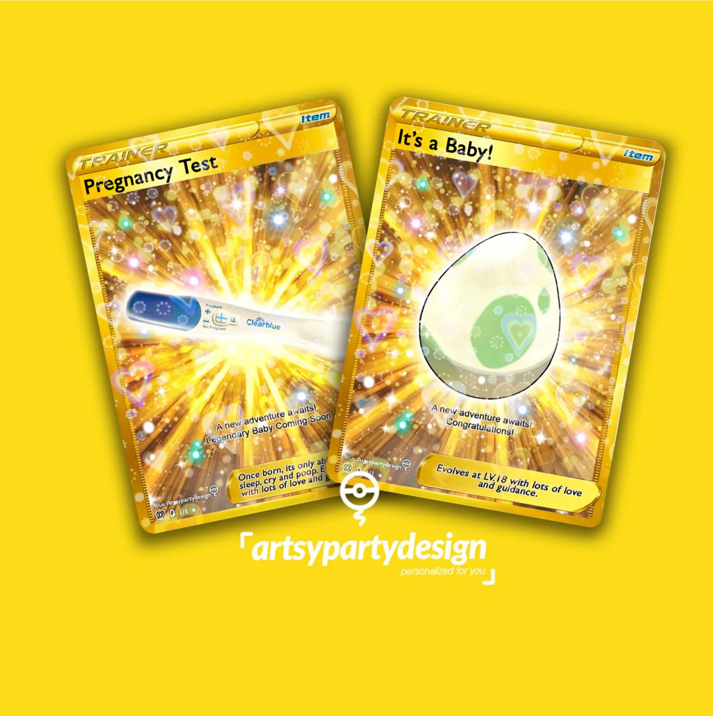 Custom Pokemon Pregnancy Card - Pregnancy Test - Egg Card