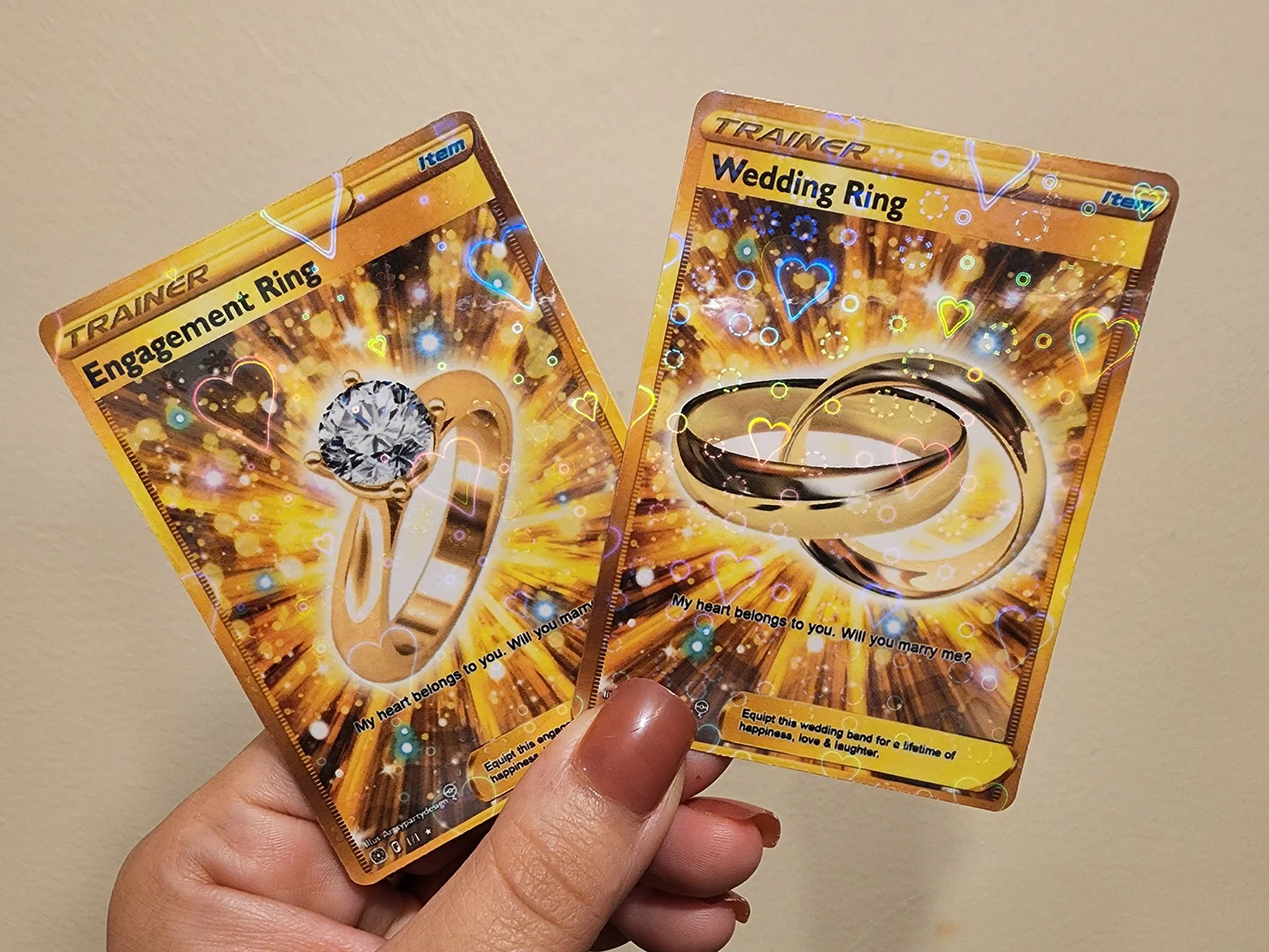 Engagement Ring Pokemon Card, Wedding Ring, Custom Pokemon Card, Wedding Pokemon Card