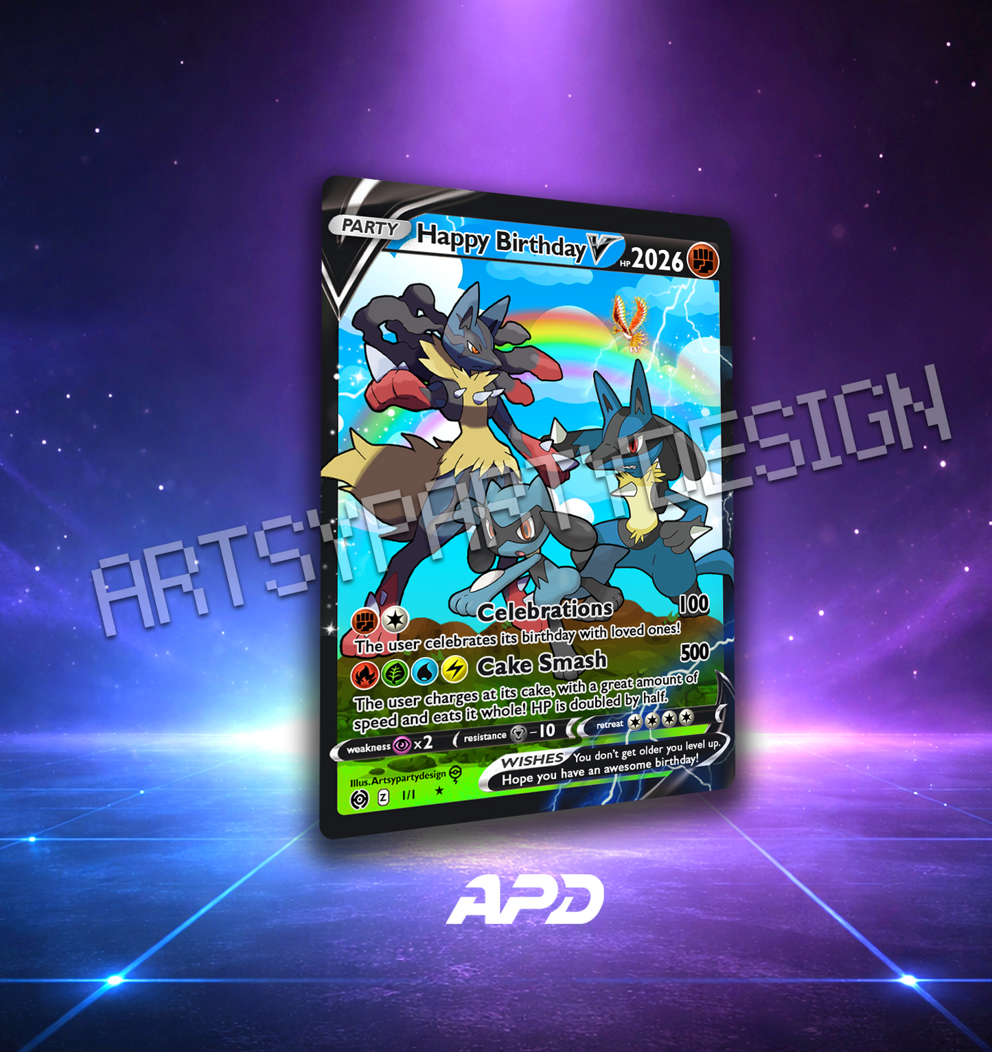 Birthday Pokecards, Pikachu Birthday, Charizard Birthday , Blastoise Custom Card, Gengar