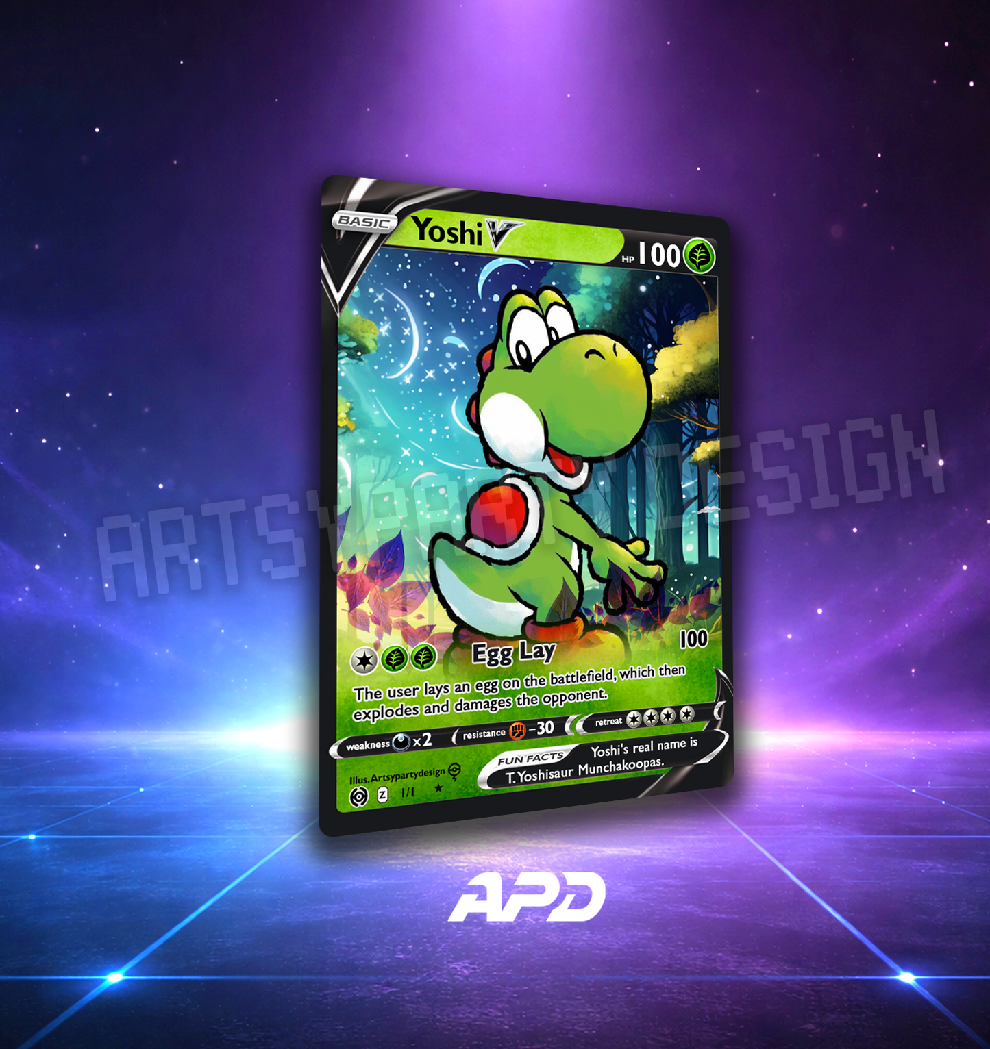 Bowser Pokemon Card, Custom Pokemon card, Meme Pokemon Card