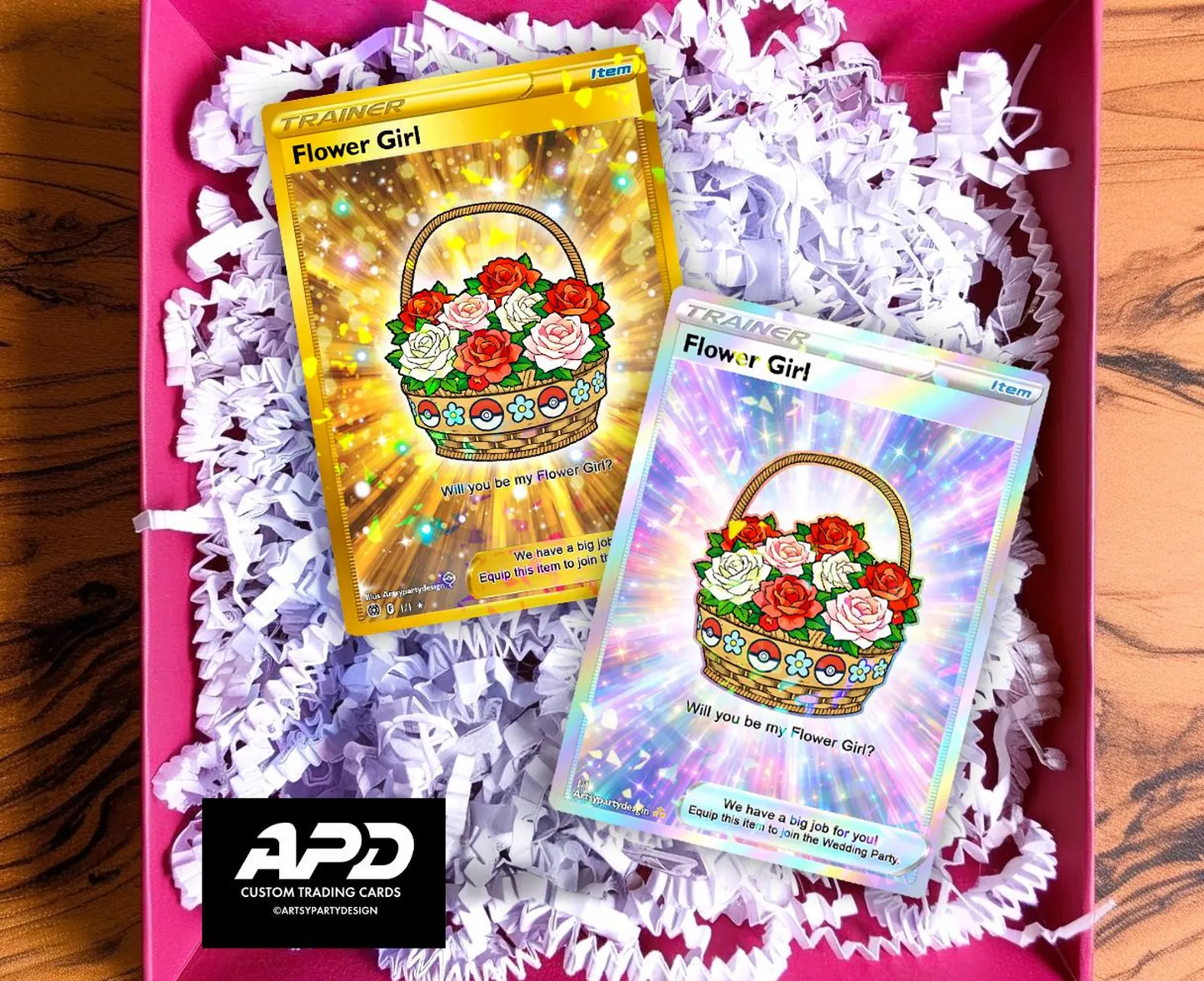 Flower Girl Pokemon Card, Custom Pokemon Card, Wedding Party Pokemon Card