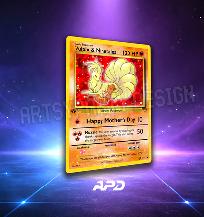 Mother's Day Pokemon Card, Rare Custom Card, Mom Pokemon Card