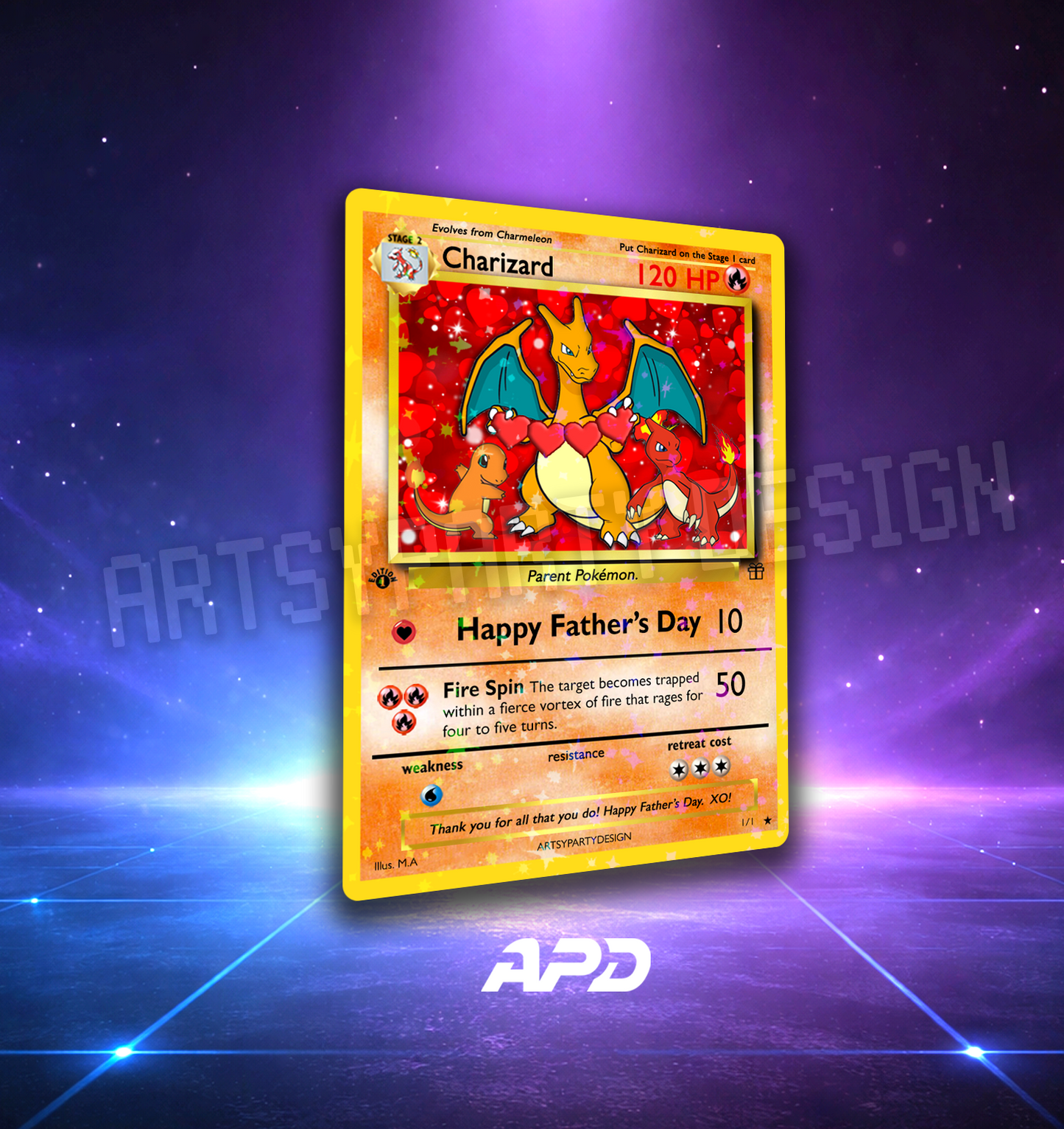 Father's Day Pokemon Card, Venusaur Custom Card