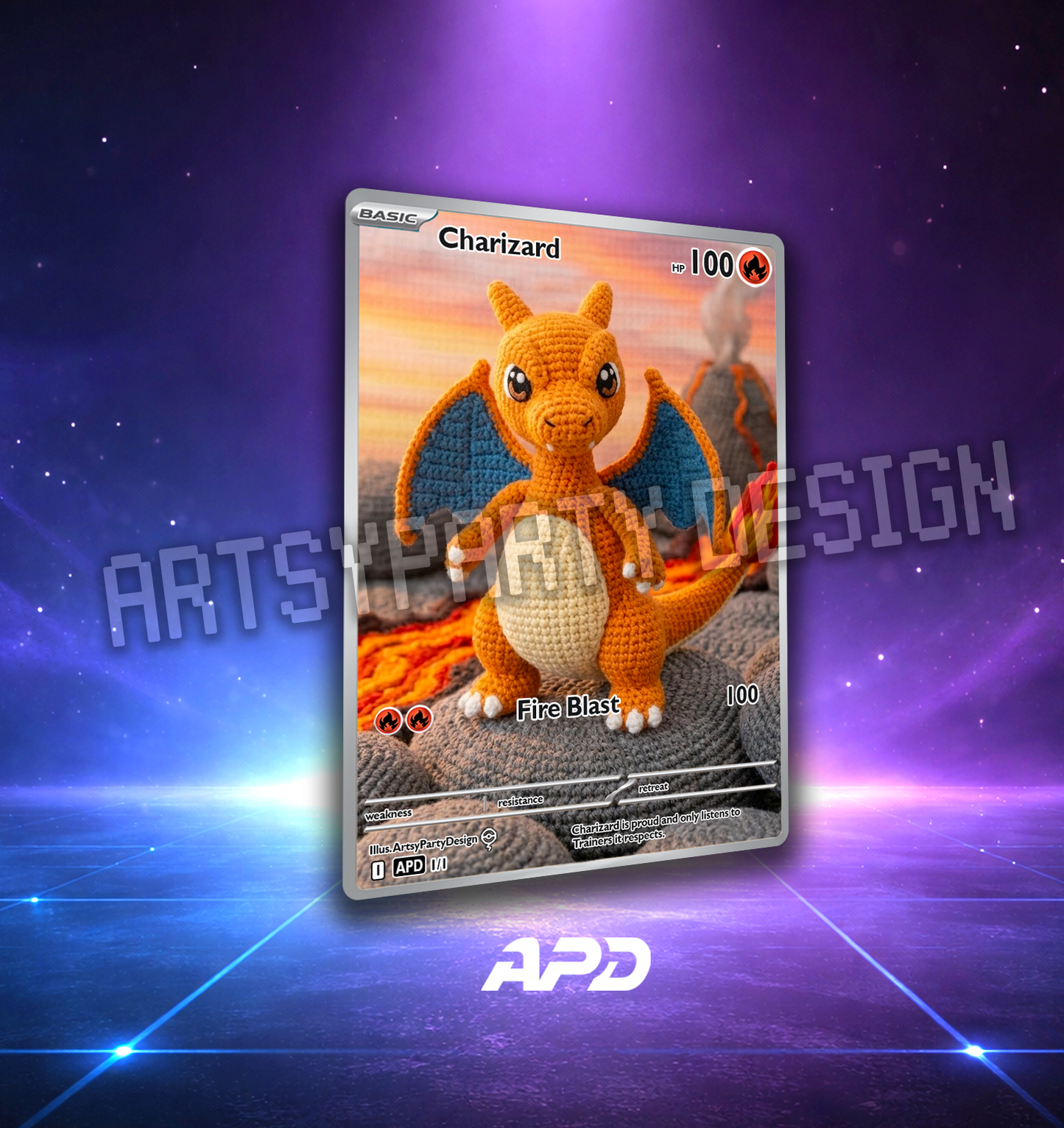 Crochet Custom Pokemon Card, Amigurumi Custom Card
