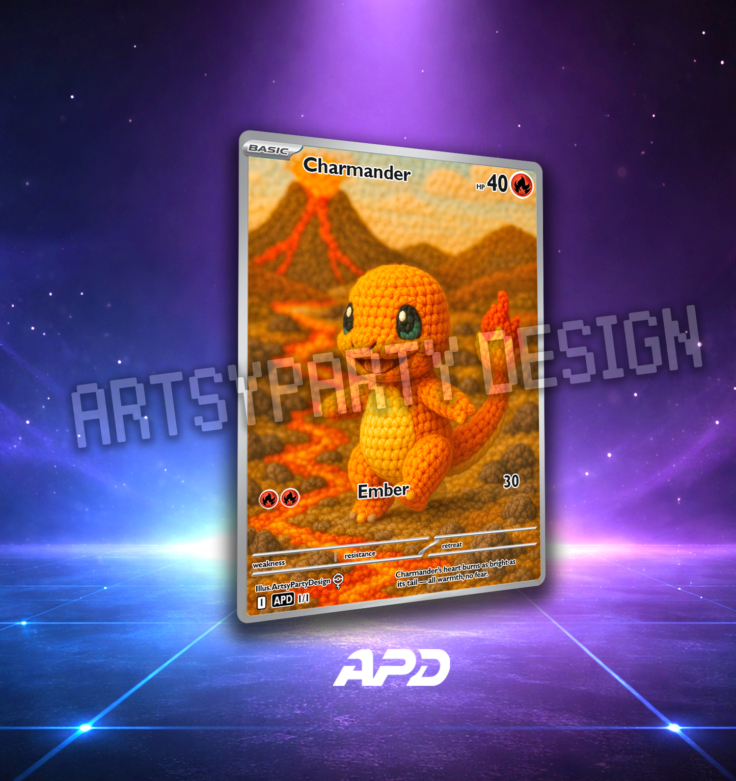 Crochet Custom Pokemon Card, Amigurumi Custom Card