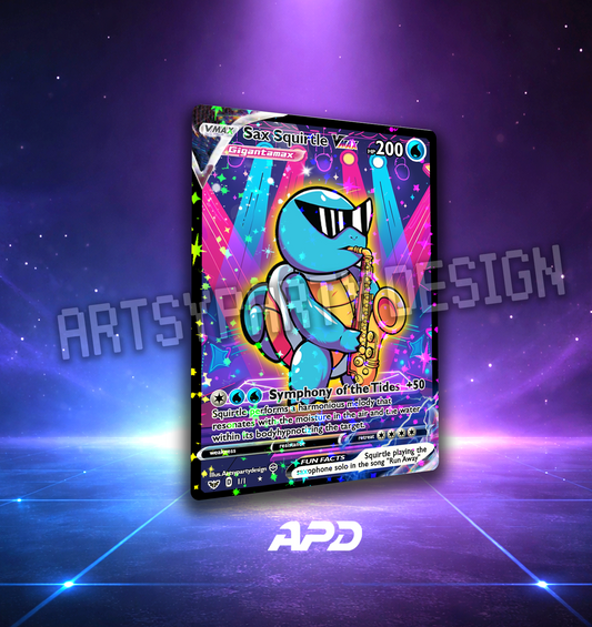 Sax Squirtle Pokemon Card, Meme Card