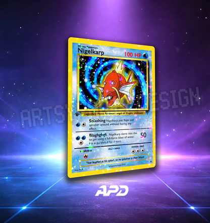 Nigeldos Pokemon Card , NigelKarp Pokemon Card, Meme Card (Copy)