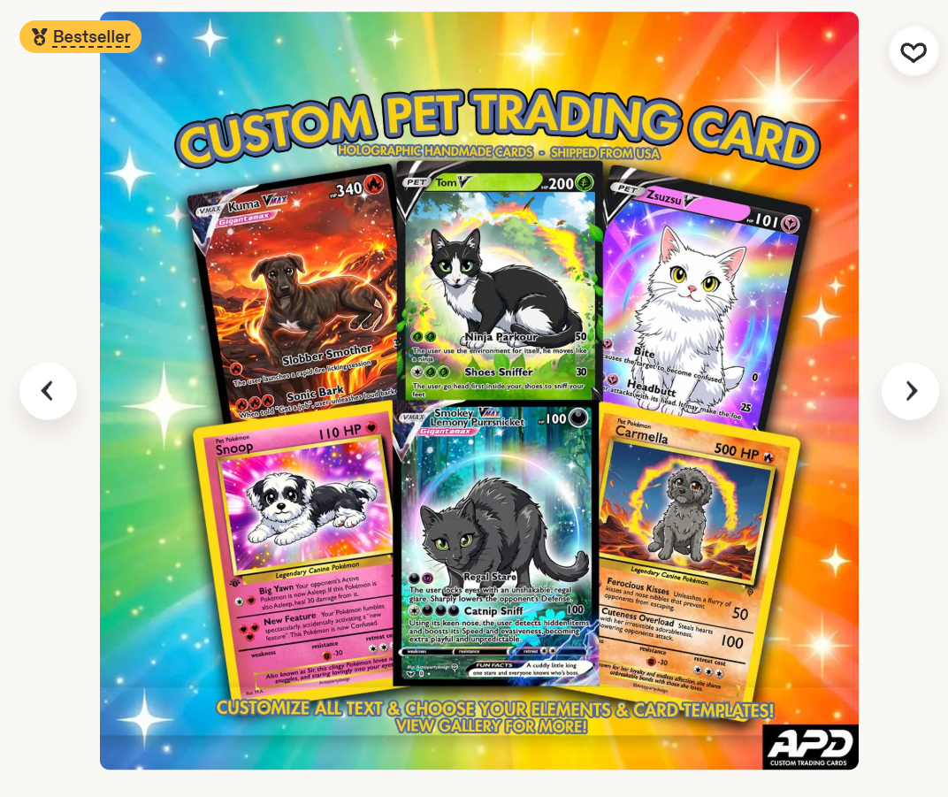 Custom Pokemon Pet Card - Re-Order ( TCGPKT-SLAB -STAND)