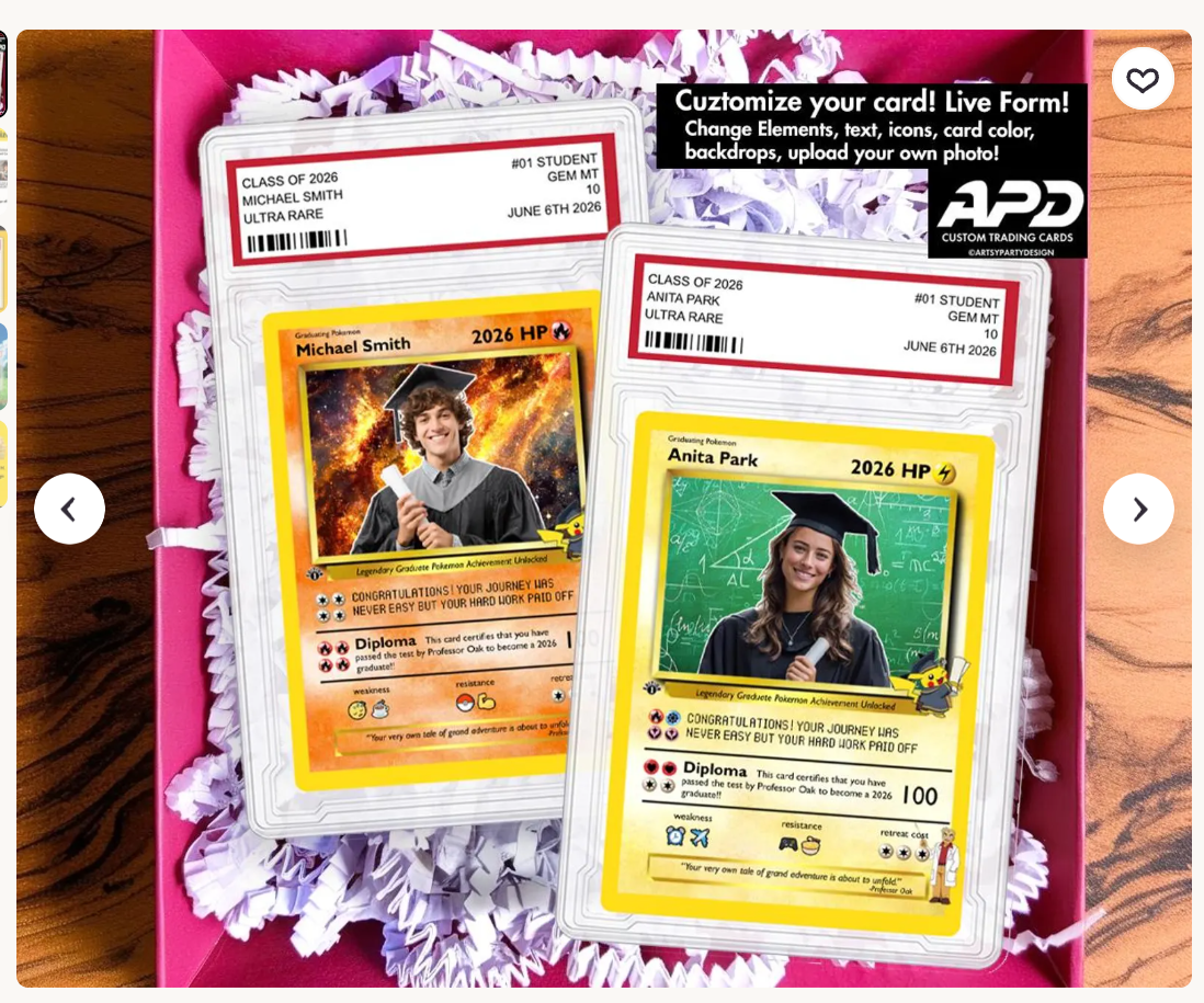 Custom Pokemon Graduation Card - Re-Order ( Card only)