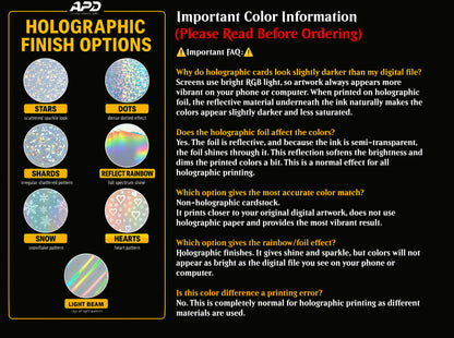 Custom Holographic Trading Card Print, TCG Printing, 2.5x3.5 Print, Pokemon Card Printing Service, Magic Gathering Printing Service