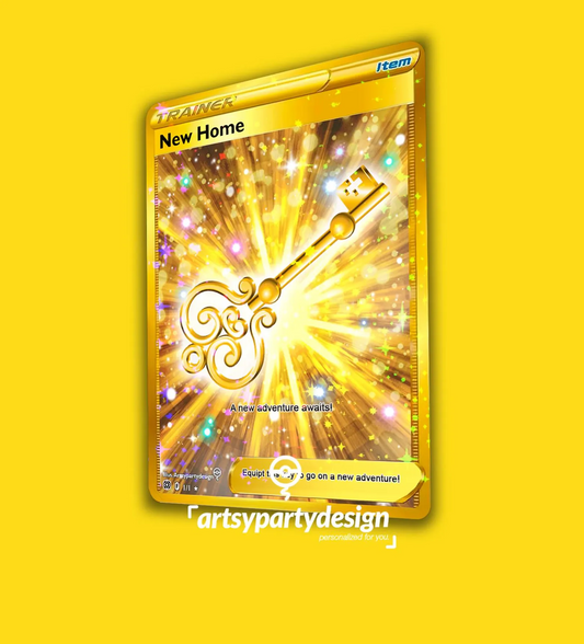 New Home Pokemon Card, Congratulations Card, Moving House Pokemon Card, Happy First New Home